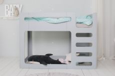Ліжко двоярусне IndigoWood Cubed gray 190х90см